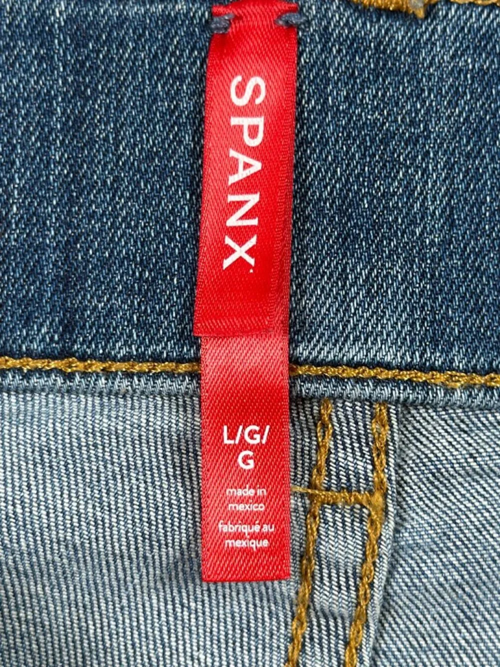 Spanx Wide Leg Jeans Womens L Medium Blue Wash High Rise Pull On Style - Picture 3 of 9